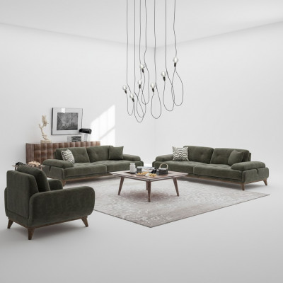 Polstermöbel 4tlg Sofagarnitur Sofa Zweisitzer mat Dräisëtzer Luxus Couchtisch