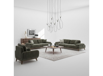 Polstermöbel 4tlg Sofagarnitur Sofa Zweisitzer mat Dräisëtzer Luxus Couchtisch