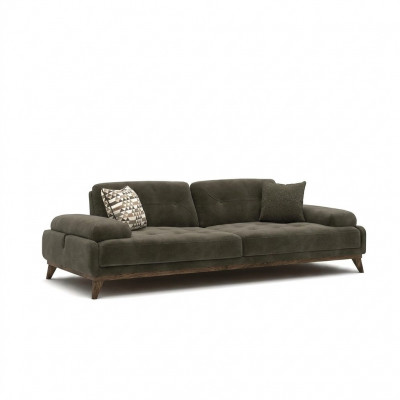 Luxus Polstermiwwelen Sofa Dräisëtzer Canapé Wunnzëmmer Ariichtung Polster Stoff