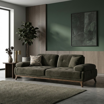 Grou Sofa Zwësëtzeger Polstermiwwele Ariichtung Luxus Wunnzëmmer Polster Stoff