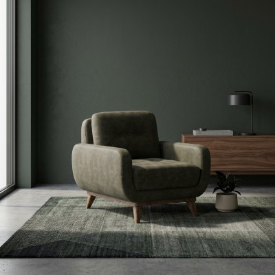 Wunnzëmmer Fotell Luxus Polster Stoff Textil Polsterfotell Ariichtung