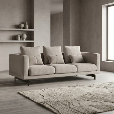 Dreisëtzer Sofa Couch Polstermébel Luxus Neit Textil Miwwel Wohnzimmer