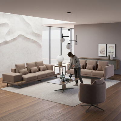 Sofa Garnitur Couch Polster Design Sofas Set Dräisëtzer Nei Polstersëtz