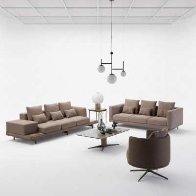 Sofa Garnitur Couch Polster Design Sofas Set Dräisëtzer Nei Polstersëtz