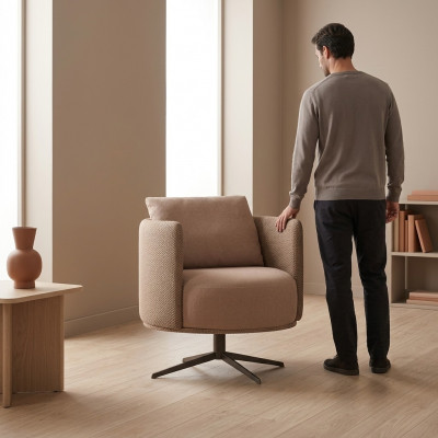 Luxus Textil Kaz fauteuil Wunnzëmmer Neit Miwweldesign Modern Polstermiwwel