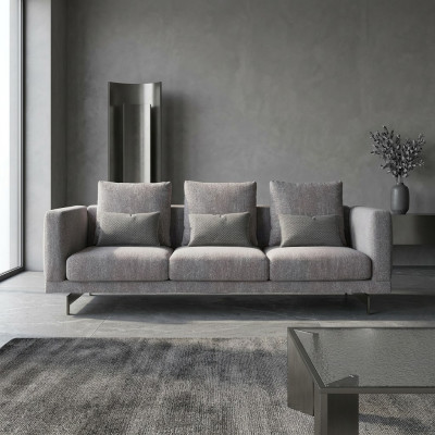 Grou Sofa Dräisëtzeger Couch Wunnzëmmer Modernen Design Luxus Polstermébel