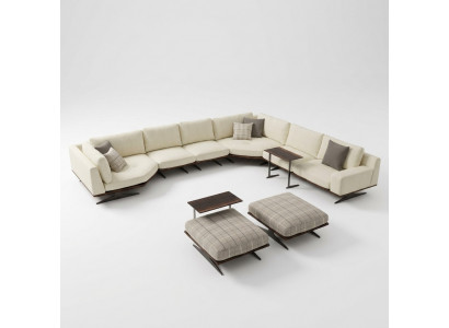 Luxus Komplett Ecksofa L Form Sofas Luxus 2x Bäistelltësch 2x Hocker Garnitur Nei