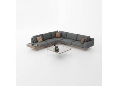 Gro Sofa L Form Wunnzëmmer Set 2tlg Couchtisch Ecksofa Luxus Polstermöbler