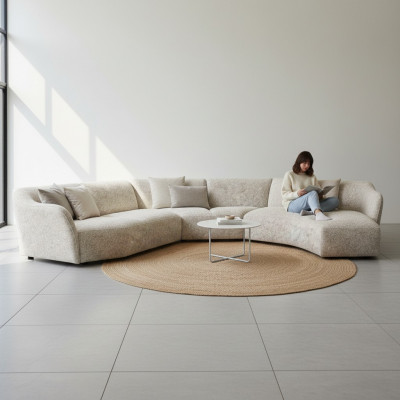 Wunnzëmmer Sofa Canapé U-Form Nei Eckgarnitur Luxus Polstermöbel Ariichtung