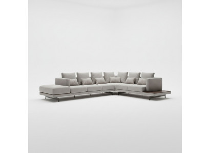 Polstermöbel Gro Sofa Canapé L-Form Design Ecksofa Neit Wunnzëmmer Canapé Dësch