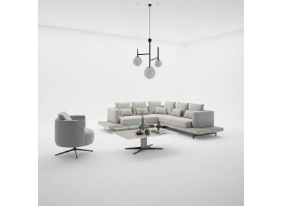 Design Eckcouch L-Form Polstermöbel Luxus Living Zëmmer Dësch Ariichtung