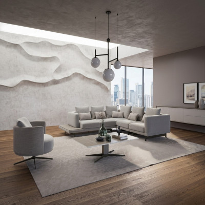 Polstermöbel Luxus Eckecksofa L-Form Wunnzëmmer Gro Sofa Canapé Couchdësch