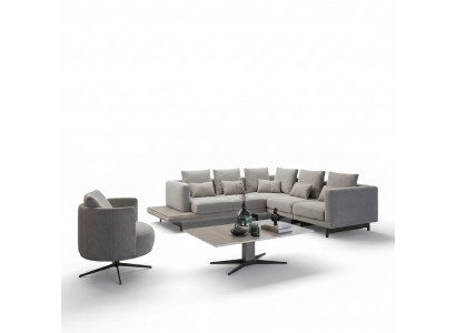 Polstermöbel Luxus Eckecksofa L-Form Wunnzëmmer Gro Sofa Canapé Couchdësch