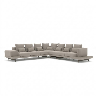 Grau Designer Sofa Couch Polster Textil Ecksofa Polstermöbel Wunnzëmmer Nei