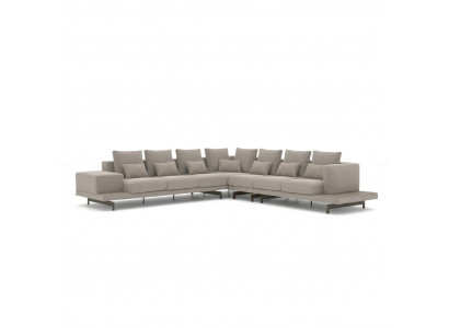 Grau Designer Sofa Couch Polster Textil Ecksofa Polstermöbel Wunnzëmmer Nei