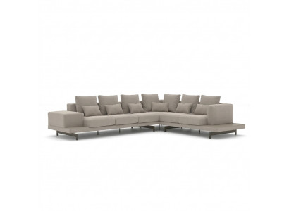 Polstermöbel Grau Designer Ecksofa L-Form Polster Textil Sofa Wunnzëmmer