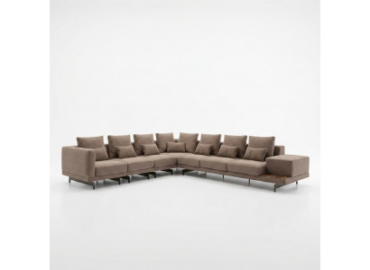 Luxus Designer Komplett Sofa Canapé L-Form Ariichtung Holzcouchtisch Neit