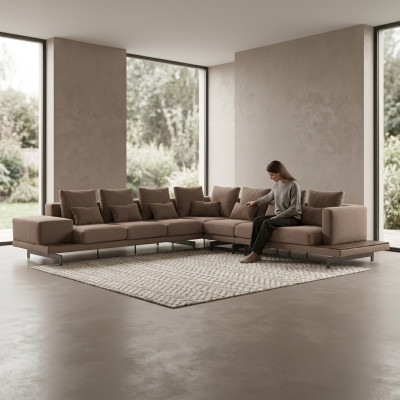 Designer Garnitur Wunnzëmmer Eckcouch L-Form Ariichtung Luxus Miwwelen Nei