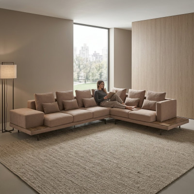 Sofa Couch L-Form Wunnzëmmer Miwwelen Garnitur Luxus Ariichtung Designer Nei