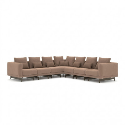 Luxus Ecksofa Canapé L-Form Polster Textil Polstersofa Nei Ariichtung Wunnzëmmer