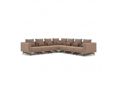 Luxus Ecksofa Canapé L-Form Polster Textil Polstersofa Nei Ariichtung Wunnzëmmer