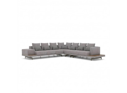 Grou Sofacouch L-Form Designer Textil Miwwelen Polstersofa Wunnzëmmer Nei