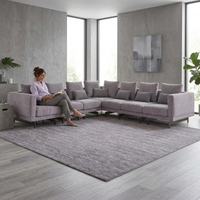 Wunnzëmmer Gro Ecksofa L-Form Designer Canapé Textilmöbel Polstersofa Nei