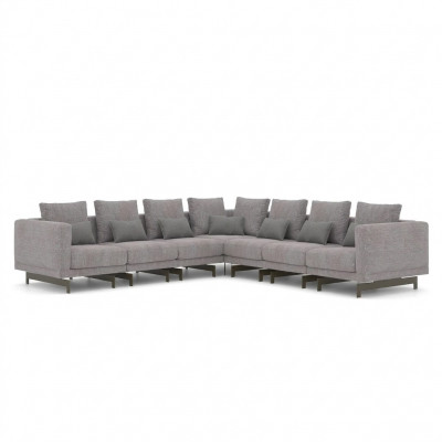 Wunnzëmmer Gro Ecksofa L-Form Designer Canapé Textilmöbel Polstersofa Nei