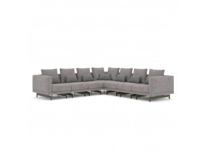 Wunnzëmmer Gro Ecksofa L-Form Designer Canapé Textilmöbel Polstersofa Nei