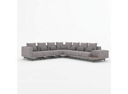 Eckcouch L-Form Wunnzëmmer Ariichtung Designer Textil Canapé Modern Garnitur