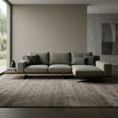Grau Designer Ecksofa L-Form Relax Wunnzëmmer Polstersofa Luxus Modern Miwwelen