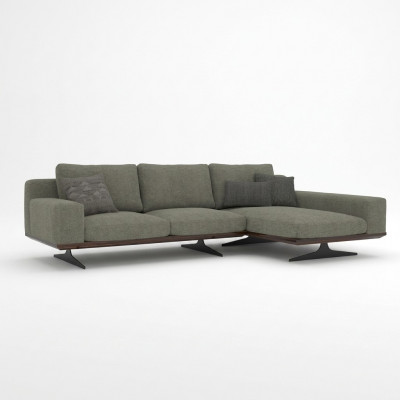 Grau Designer Ecksofa L-Form Relax Wunnzëmmer Polstersofa Luxus Modern Miwwelen