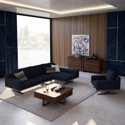Modern Blo Designer Wunnzëmmer Ariichtung Polstersofa Luxus Polster Textil