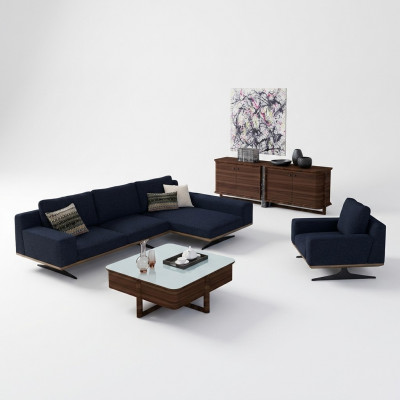Modern Blo Designer Wunnzëmmer Ariichtung Polstersofa Luxus Polster Textil