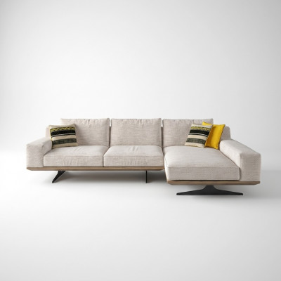 Designer Luxus Textil Polstersofa L-Form Wunnzëmmer 2x Dëscher Ariichtung
