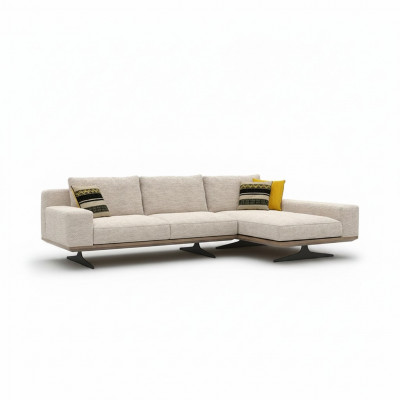 Designersofa Ecksofa L-Form Garnitur Couch Wunnzëmmer Polster Textil Nei