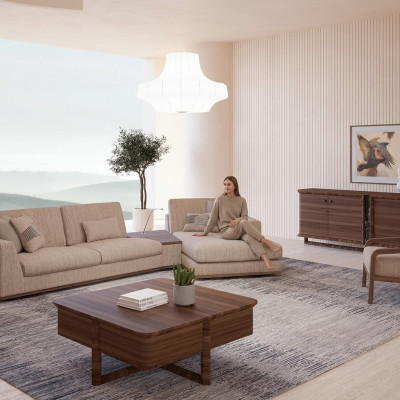 Designer beige Sofaen L-Form Polstermöbel Ecksofa Neie Luxus Sesselen Wunnzëmmer