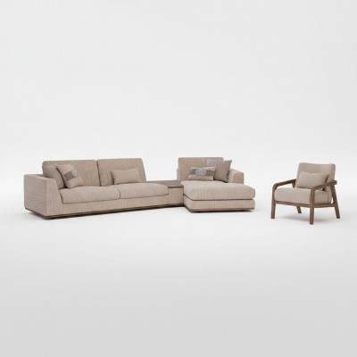 Designer beige Sofaen L-Form Polstermöbel Ecksofa Neie Luxus Sesselen Wunnzëmmer