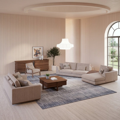 Luxus Cannapé-Garnitur Ecksofa L-Form Zweisëtzer Cannapé Luxus Fautteuil Polstermöbel