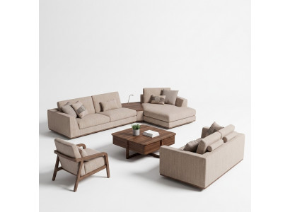 Luxus Cannapé-Garnitur Ecksofa L-Form Zweisëtzer Cannapé Luxus Fautteuil Polstermöbel