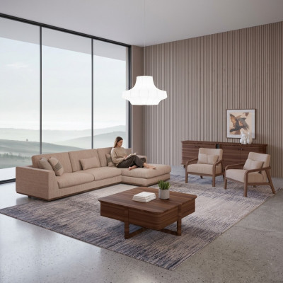 Nei Couch-Setzgrupp Wunnzëmmer Designer 2x Still Luxus Beige Gepolstert Miwwelen