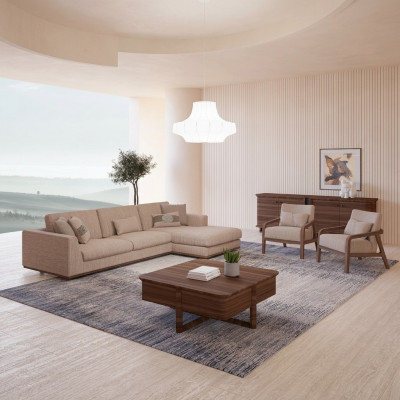 Nei Couch-Setzgrupp Wunnzëmmer Designer 2x Still Luxus Beige Gepolstert Miwwelen