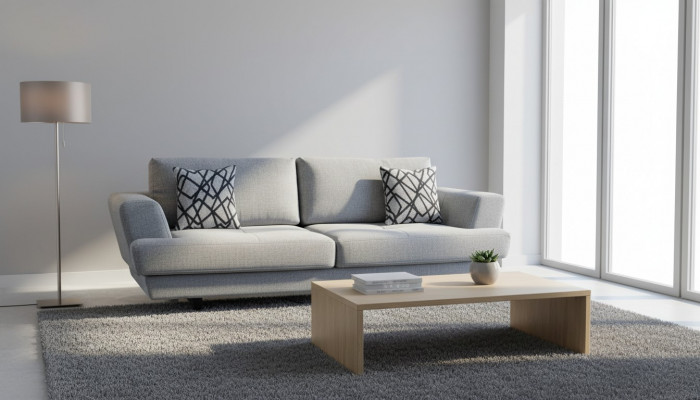 Wunnzëmmer Design 3-Sëtzer Grou Sofa Modern Luxus Stoffsofa Exklusiv