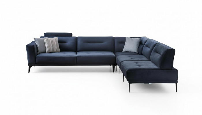 L-Form Luxus Wunnzëmmer 4-Sëtzer Stoffssofa Ecksofa Modern Design