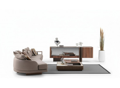 Wunnzëmmer Robust Garnitur Designer 4-Sëtzer Sideboard Dëschdësch 3tlg