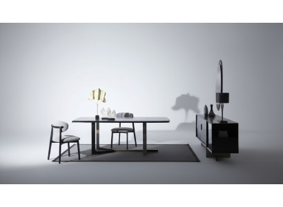 Iesszëmmer 7tlg. Set Iessdësch Schief Spigel 4x Still Modern Design