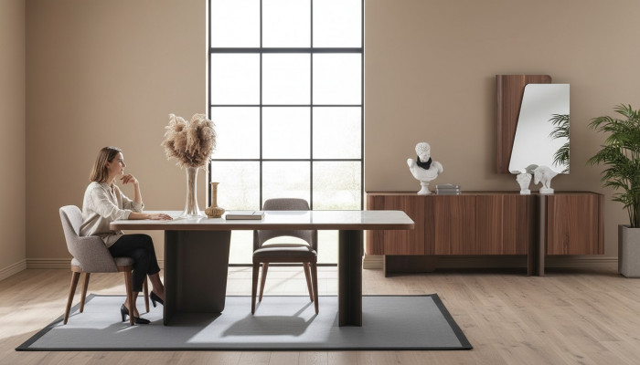 Iesszëmmer 7tlg Modern Set Iessdësch Sideboard Buffet Spigel Stillen