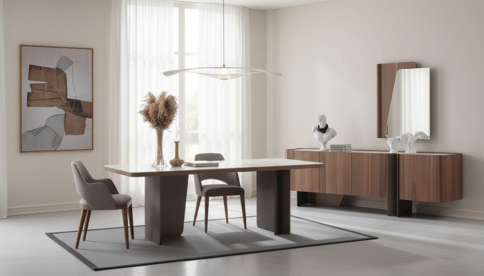 Iesszëmmer 7tlg Modern Set Iessdësch Sideboard Buffet Spigel Stillen