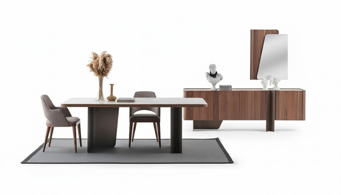 Iesszëmmer 7tlg Modern Set Iessdësch Sideboard Buffet Spigel Stillen