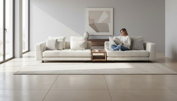 Wäissen Véiersëtzer Modern Polstersofa Wunnzëmmer Designer Canapé Nei